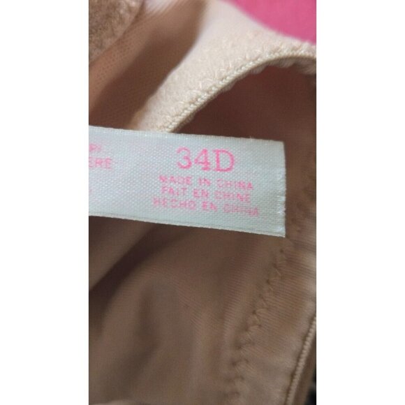 PINK Victoria Secret Wear Everywhere Push Up underwire beige bra size 34D - Picture 7 of 7